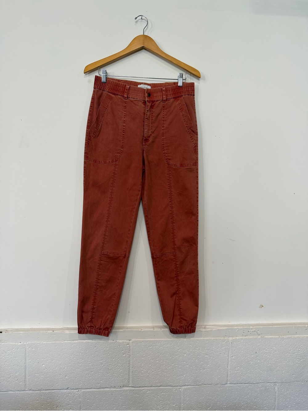 Michael Stars Sunny Twill Rust Red Jogger Pants